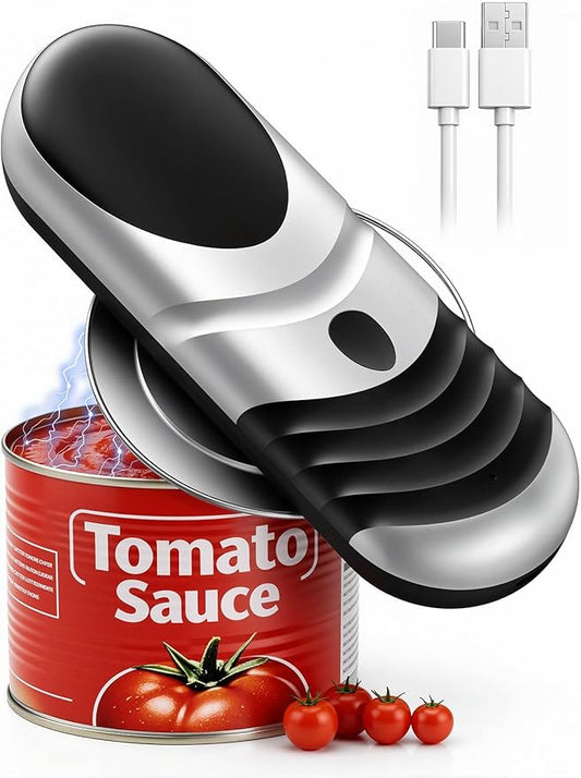 Electric Can Opener One Touch Automatic Can Opener for Seniors, Rechargeable Smooth Edge Can Opener with Magnetic Cover Catch, Food Safe Kitchen Gadget for Arthritis Hands