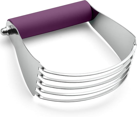 Spring Chef Large Purple Dough Blender For Baking, Heavy Duty Dough Cutter Tool, Stainless Steel Puff Pastry Cutter Tool with Sharp Blades, Dishwasher Safe Pastry Blender for Easy Mixing by SpringChef