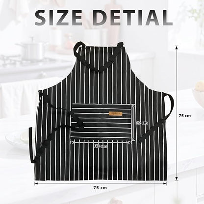 VALOME 2 Pack Kitchen Aprons, Apron for Cooking with 2 Pockets, Unisex Adjustable Neck Strap Chef Aprons for Men Women - Image 2