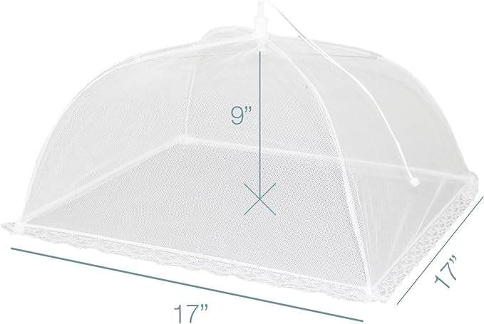 Simply Genius Pop-Up Mesh Food Covers - 17 x 17 in, White, 6 Pack, Large & Tall - Reusable & Collapsible Food Tents for Outdoor Serving - Image 6