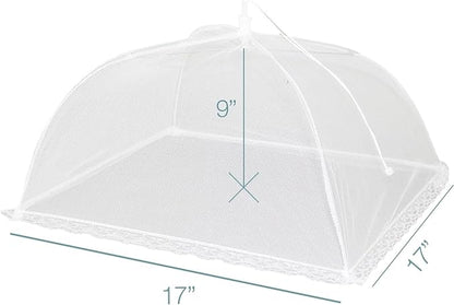 Simply Genius Pop-Up Mesh Food Covers - 17 x 17 in, White, 6 Pack, Large & Tall - Reusable & Collapsible Food Tents for Outdoor Serving - Image 6