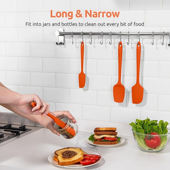 U-Taste Silicone Spatula Set with 600 Degrees Fahrenheit Heat Resistant (Orange) - Image 9