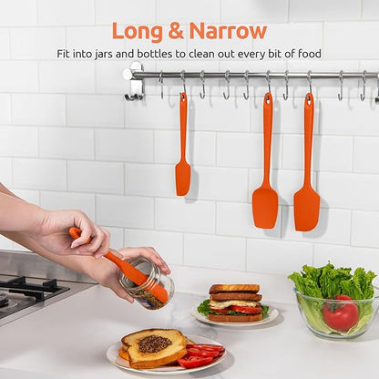 U-Taste Silicone Spatula Set with 600 Degrees Fahrenheit Heat Resistant (Orange) - Image 9