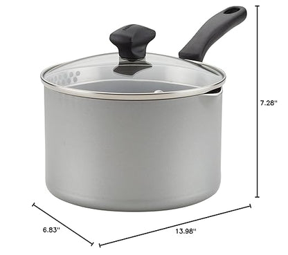 Farberware Cookstart DiamondMax Nonstick Straining Saucepan, Dishwasher Safe, 3 Quart, Silver - Image 7