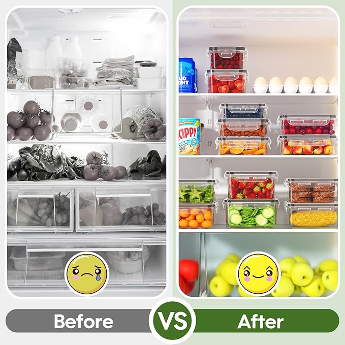 KEMETHY 36-Piece Food Storage Containers with Lids(18 Container & 18 Lid), Plastic Food Containers for Pantry & Kitchen Storage and Organization, BPA-Free, Leak Proof, Reusable with Labels & Pen - Image 6
