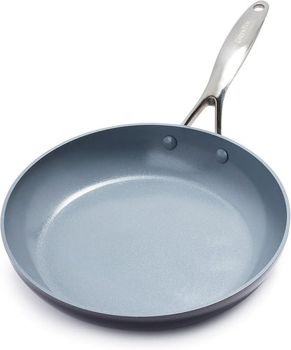GreenPan Valencia Pro Ceramic Nonstick 11” Frying Pan Skillet, Hard Anodized PFAS-Free Cookware, Induction Ready, Compatible on All Cooktops, Eggs & Omelets, Dishwasher Safe, Oven Safe to 600F, Gray