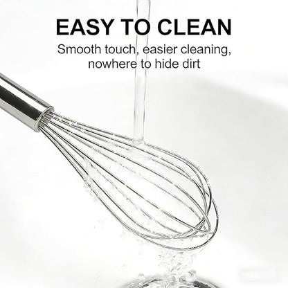 3 Packs Stainless Steel Whisk Set-Whisks for Cooking Non Scratch,Hand Push Rotary Whisk Blender,Balloon Whisk Kitchen Wisk Wire Whisks for Cooking,Whisking, Blending,Beating and Stirring - Image 7