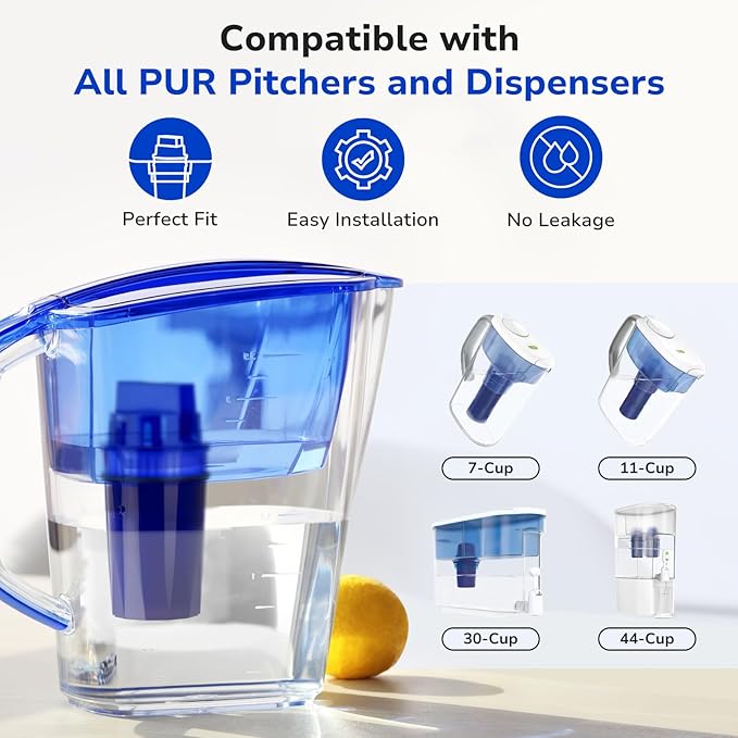 Fil-Fresh 3-Pack PURWater Filter Replacement, PURPlus Water Pitchers and Dispensers, Replace PPF900Z, NSF Certified, Advanced Version