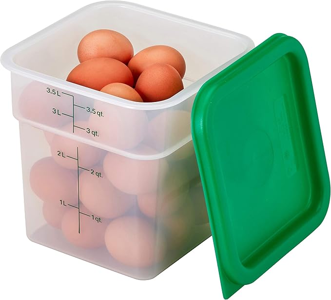 Cambro Food Storage Container (6 Pack) - Classic Series Square - 4 QT (Quart) - Commercial Grade for Food Prep (Translucent) - Image 2