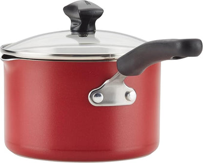 Farberware Cookstart DiamondMax Nonstick Cookware/Pots and Pans Set, Dishwasher Safe, Includes Baking Pan and Cooking Tools, 15 Piece - Red - Image 15
