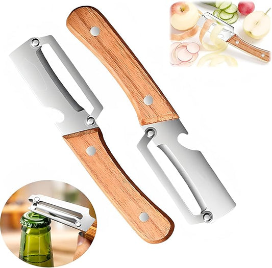 2Pcs Vegetable Peelers For Kitchen (Bottle Opener Included), Premium Fruit Stainless Steel Peeler, Stainless Steel Peeler Knife, Ideal For Peeling Potatoes, Apples, Cabbage, Pumpkins, Papayas by Unknown