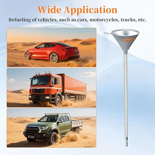 27.56" Steel Bendable Spout Funnel with Filter for All Automotive Oils, Metal Flexible Long Funnels for Automotive Use for Transmission Fluid, Diesel Fuel, and Other Liquids - Image 5