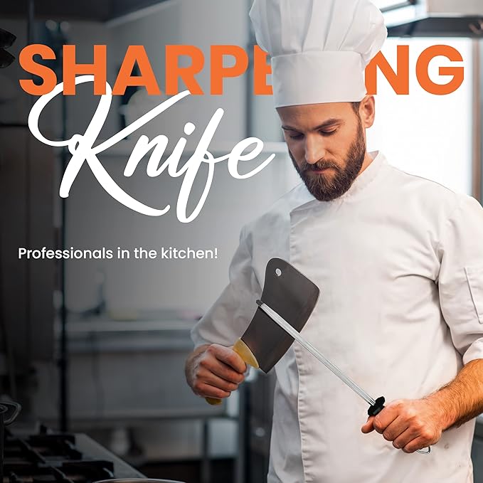 Utopia Kitchen 10 Inch Honing Steel Knife Sharpening Steel Sharpening Rod, Black - Image 6