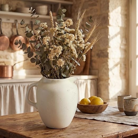 Potchen Rustic Kitchen Utensil Holder with Handle,7.48" H Ceramic Vintage Utensil Crock for Countertop, Farmhouse Kitchen Decoration Ceramic Pot for Spatulas Spoons Tongs(Novelty,Antique Cream) - Image 8