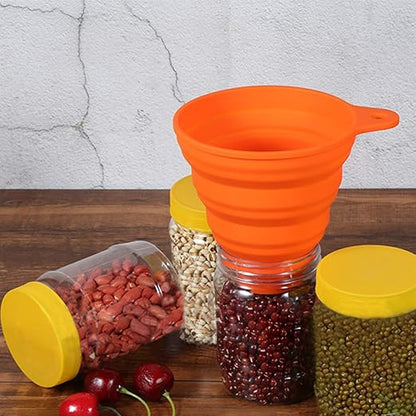 KongNai 4 Sizes Kitchen Funnel Set, Food Grade Silicone Collapsible Funnel, Funnels for Kitchen Use Filling Bottles, Canning, Cooking, and Water Powder Transfer - Image 4