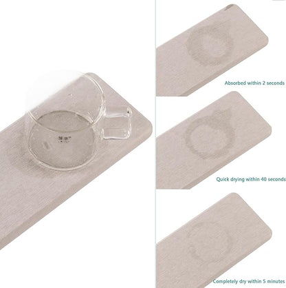 NiuYichee 2 Pcs Water Absorbing Stone Trays, Kitchen/Bathroom Sink Soap Dish, Diatomite Tray Used for Hand Soap & Cosmetic Bottles in The Modern Home, 3.15" W x 8.7" L, Light Gray