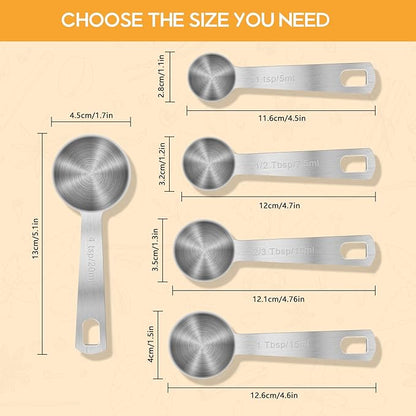 2 PCS 1 1/2 Teaspoon(7.5 mL | 7.5 cc | 1 1/2 Tsp | 1/2 Tablespoon) Stainless Steel Single Measuring Spoon, Easy to Use and Easy to Wash Metal Measuring Spoons Kitchen Gadgets for Cooking & Baking