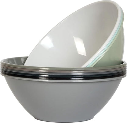 Youngever 10 inch 100 Ounce Plastic Mixing and Serving Bowls, Popcorn Bowls, Salad Bowls, Chip and Dip Serving Bowls, Set of 9 (Urban) by Youngever