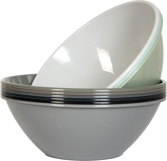 Youngever 10 inch 100 Ounce Plastic Mixing and Serving Bowls, Popcorn Bowls, Salad Bowls, Chip and Dip Serving Bowls, Set of 9 (Urban) by Youngever