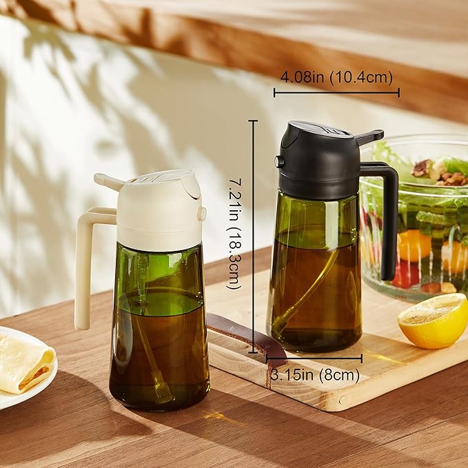 TrendPlain - Original 16oz/470ml Olive Oil Dispenser Bottle for Kitchen Gadgets and Air Fryer Accessories - Olive Oil Sprayer for Cooking w/Stickers - Lilac - Image 6