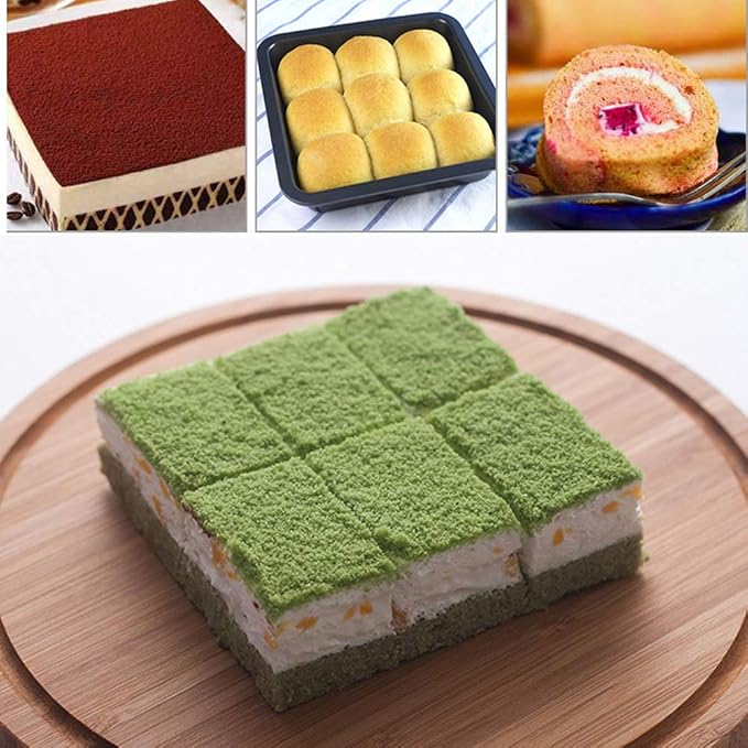 2 Small Baking Pans 8.33 x 8.33 Inch (Inner 7.5 X 7.5) Mini Cookie Sheet Toaster Conventional Oven Tray Nonstick No Warp Magnetic Bakeware for 1 or 2 Person