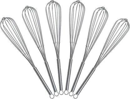8 inch Mini Wire Whisk 6 Pack - Stainless Steel by Keewah
