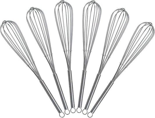 8 inch Mini Wire Whisk 6 Pack - Stainless Steel by Keewah