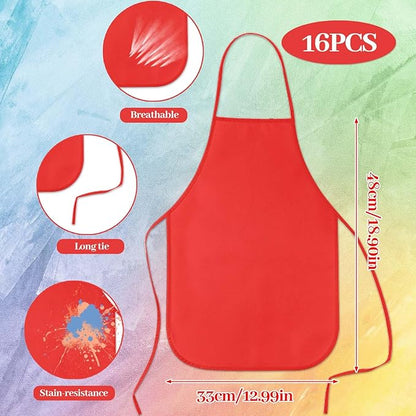 KUUQA 16/24/30/36/40Pcs Kids Apron Painting Aprons for Kids, Kids Paint Apron Art Smock for Classroom Painting Party Supplies