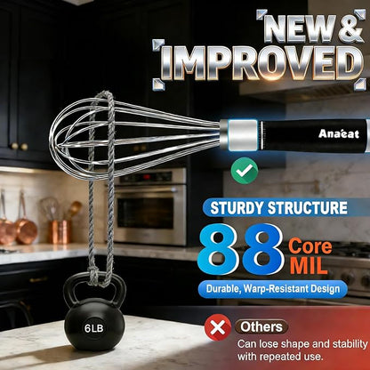 3 Packs Stainless Steel Whisk Set - Balloon Whisk, Anaeat Thick Stainless Steel Wire ＆ Strong Handles, Egg Beater for Cooking, Blending, Whisking, Beating and Stirring (9"+11"+12") - Image 5