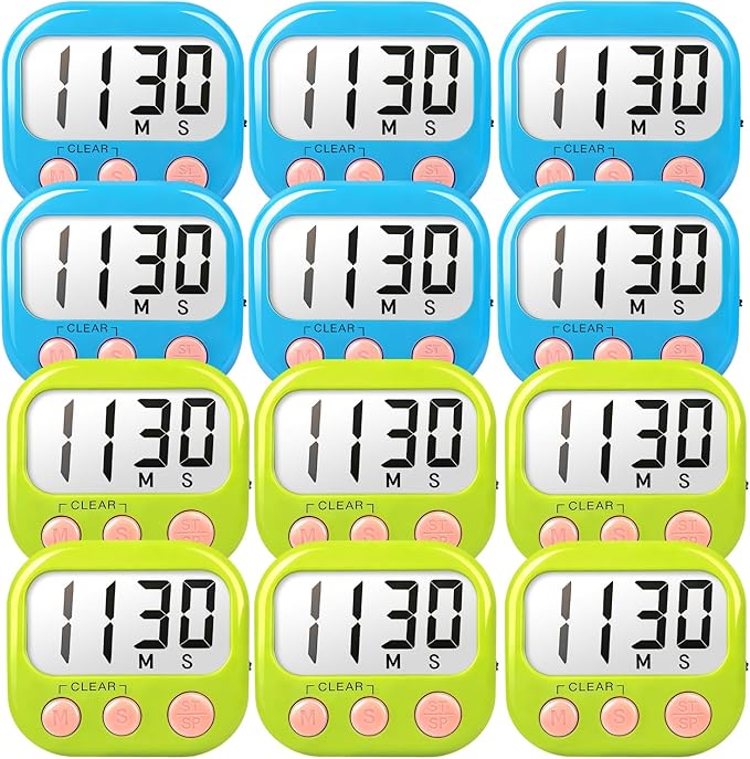 Classroom Timers for Teachers Kids Large Magnetic Digital Timer Teacher Supplies 12 Pack-Blue Green by AOUCE