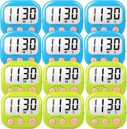 Classroom Timers for Teachers Kids Large Magnetic Digital Timer Teacher Supplies 12 Pack-Blue Green by AOUCE