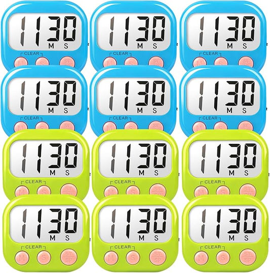 Classroom Timers for Teachers Kids Large Magnetic Digital Timer Teacher Supplies 12 Pack-Blue Green by AOUCE