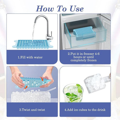 Mini Ice Cube Tray for Freezer: GGUW Nugget Ice Cube Tray with Bin - Crushed Ice Tray Making 4×108 PCS Icecube - Easy Release Iced Maker Trays - Image 5