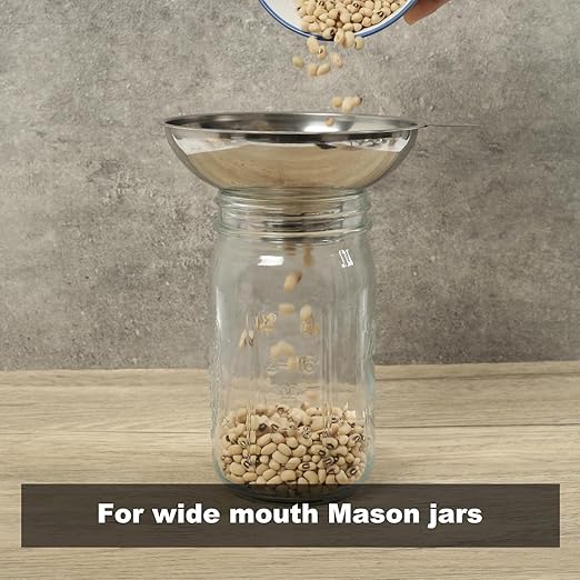 Serinar 5.7 Inch X 2.78 Inch Mouth Metal Canning Funnel for Wide Mouth Mason Jars - Stainless Steel Wide Mouth Funnel for Kitchen Filling（Wide-Mouth Funnel Without Filter） - Image 5
