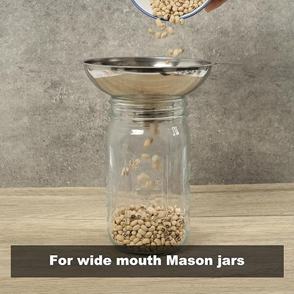 Serinar 5.7 Inch X 2.78 Inch Mouth Metal Canning Funnel for Wide Mouth Mason Jars - Stainless Steel Wide Mouth Funnel for Kitchen Filling（Wide-Mouth Funnel Without Filter） - Image 5