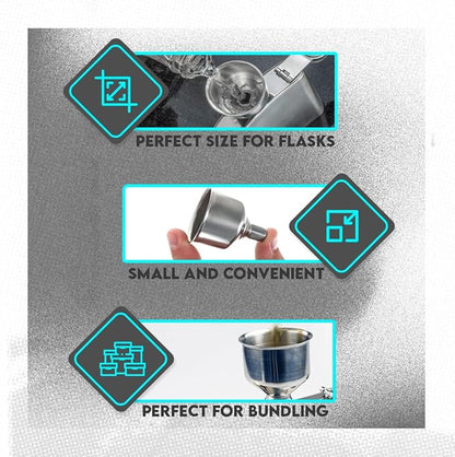 SE Stainless Steel Funnel for Flasks Bottles and Mini Bottles, Small Steel Drink Funnel for Filling Drinking Liquor Flask, Transferring Oil, Juice, Milk -HQ93 - Image 10