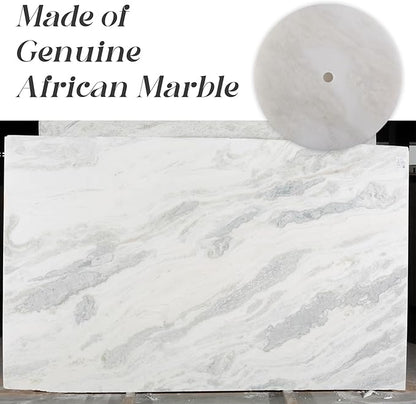 Koville African Genuine Marble Paper Towel Holder Countertop, 6" Stone Base Gold Rod Paper Towel Holder Stand for Kitchen Storage, for Standard or Jumbo-Sized Rolls - Image 5