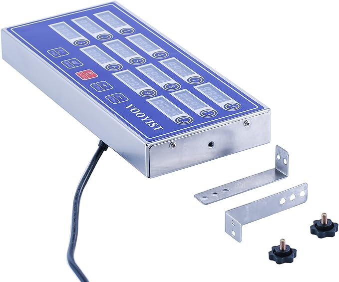 Precision Kitchen Timers for Cooking – 12 Channel Commercial Kitchen Timer Restaurant Kitchen Supplies – Stainless Steel Digital LED Chef Cooking Timer – Reminder Function, Loud Alarm, Blue - Image 3