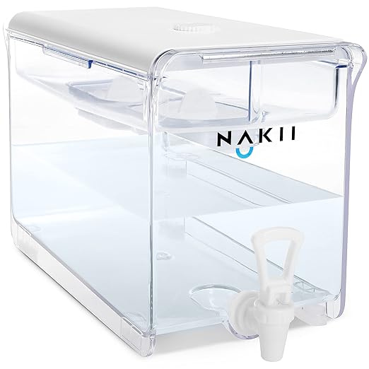 Nakii Water Filter Dispenser with 2 Filters - 18-Cup Water Dispenser with 300 Gallons Capacity Long-Lasting NSF-Certified Filters for Cleaner and Healthier Drinking Water - Faster Filtration, BPA-Free by Nakii