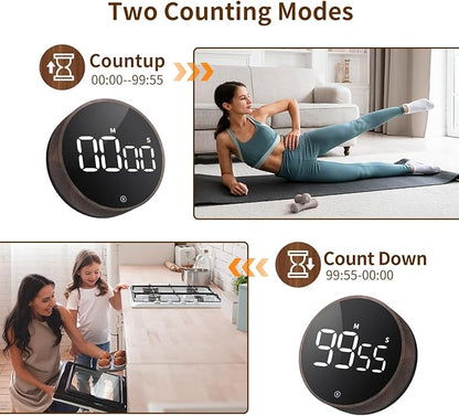 VOCOO Digital Kitchen Timer - Magnetic Countdown Countup Timer with Large LED Display Volume Adjustable, Easy for Cooking and for Seniors and Kids to Use - Image 5