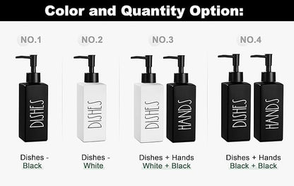 Hand and Dish Soap Dispenser Set, Matte Black Dish Dispenser Bottle for Kitchen, Glass Kitchen Soap Dispenser Set with Pump, Refillable Liquid Soap Bottle, Farmhouse Kitchen Decor, 12.3fl oz - Image 7
