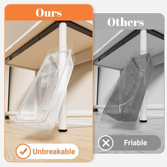 SpaceHacks 15 PCS Clear Plastic Drawer Organizer Set, 4-Size Acrylic Drawer Storage Trays, Storage Bins for Makeup, Gadgets, and Jewelry in Bathroom, Bedroom and Office, Clear - Image 5