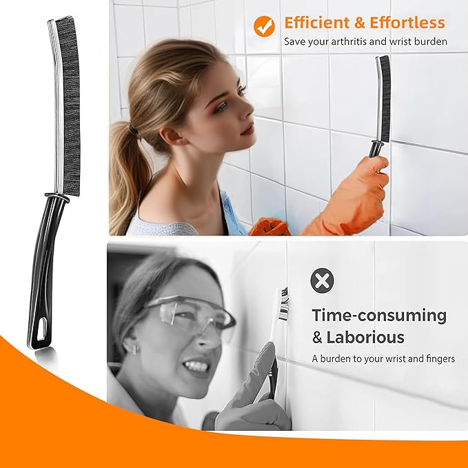 10Pcs Hard-bristled Crevice Cleaning Brush, Multifunctional Thin Gap Scrub Brush, Bathroom Cleaner Tools for Household Use, Kitchen, Window, Toilet, Grout, Faucets, Car - Image 4