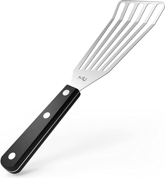 MIU Fish Spatula Stainless Steel, Flexible, Polished Metal, Corrosion Resistant, Kitchen Slotted Turner [Upgraded Version] by MIU+France