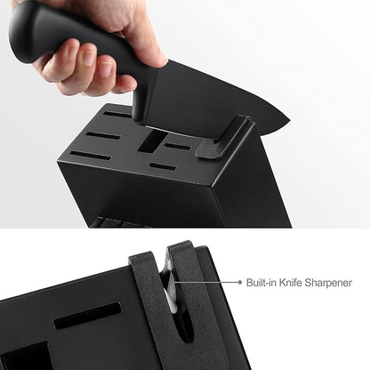 McCook® Knife Sets,German Stainless Steel Knife Block Sets with Built-in Sharpener, Black (Pack of 2) - Image 3