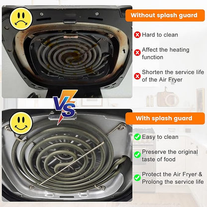 Stainless Steel Splatter Shield for Ninja Foodi AG301, Air Fryer Accessories Replacement Parts Fine Mesh Splatter Screen for Ninja Foodi 5 in1 Indoor Grill Air Fryer AG300,AG300C,AG301C,AG302,AG400