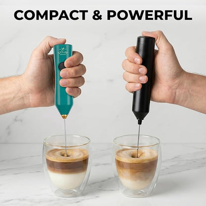 Zulay Kitchen Rechargeable Milk Frother - Dynamic - 3 Speeds, 3 Whisk Attachments, 500 mAh USB Charging, Drink Mixer For Latte, Cappuccino, Matcha, Protein Powder, Coffee Foam - Green Gold - Image 9