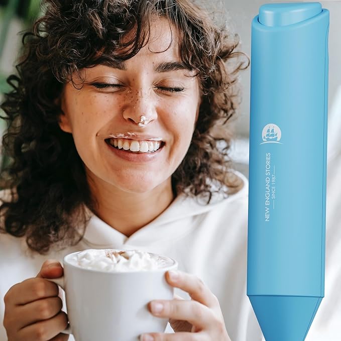 Powerful Milk Frother Handheld Foam Maker, Mini Whisk Drink Mixer for Coffee, Cappuccino, Latte, Matcha, Hot Chocolate, No Stand, Sky Blue - Image 4