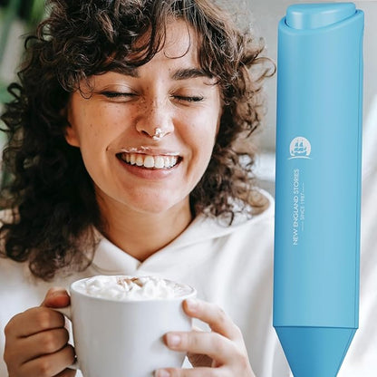 Powerful Milk Frother Handheld Foam Maker, Mini Whisk Drink Mixer for Coffee, Cappuccino, Latte, Matcha, Hot Chocolate, No Stand, Sky Blue - Image 4