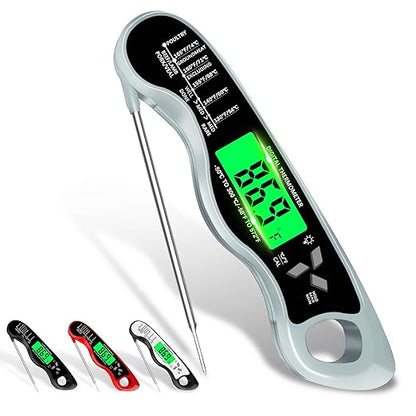 Meat Thermometer Digital，IP67 Waterproof Cooking Thermometer with Backlight, Calibration & Hold Function，Food Thermometer for Cooking,Outdoor Grilling by Unknown